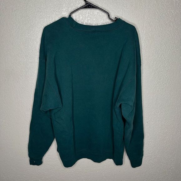 Vintage 90s Nike Swoosh Forest Green Sweatshirt Crewneck Made In USA XL - Picture 3 of 4